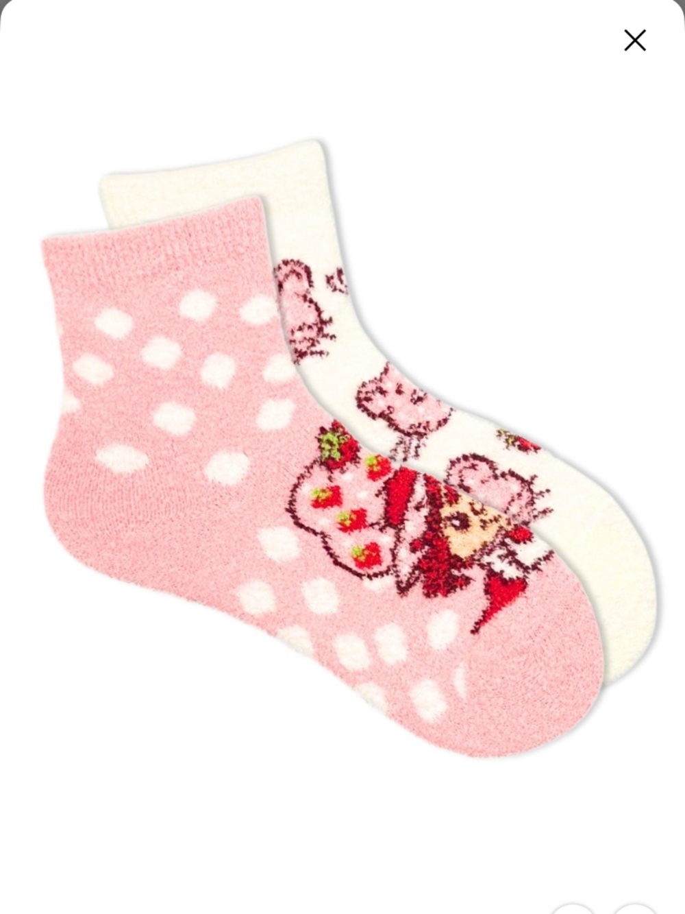 Strawberry Shortcake Girls 2 PK Socks Size M/L NWT